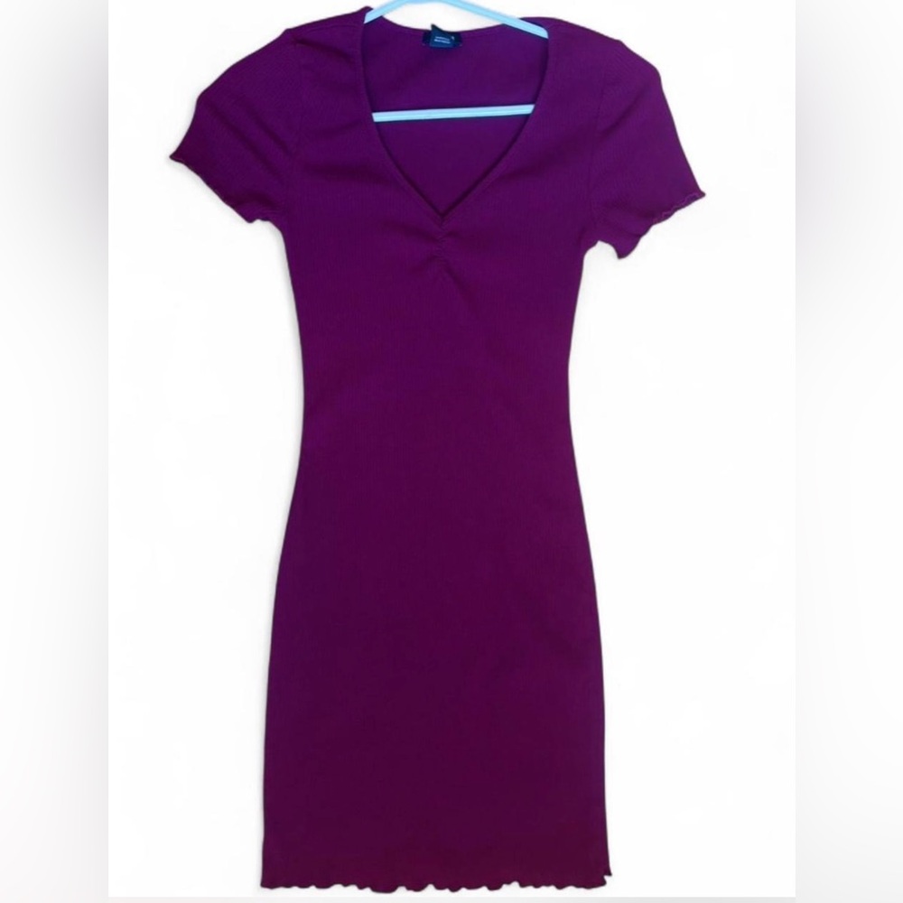 (3 for $30) Violet V-Neck Bodycon Mini Dress
